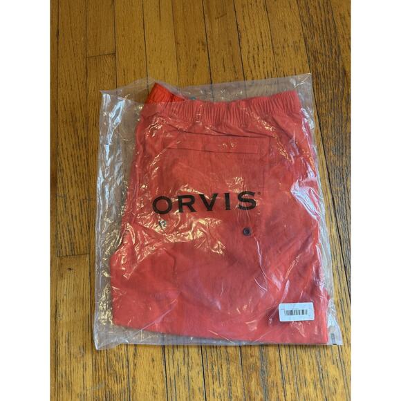 Orvis Ultralight Shorts Men XL Poppy Red Lightweight Performance Elastic Waist B - Picture 4 of 7